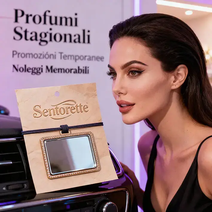 Profumatore auto personalizzato per campagne temporanee e fragranze stagionali – leva marketing per promozioni e ricorrenze nel car sharing﻿﻿